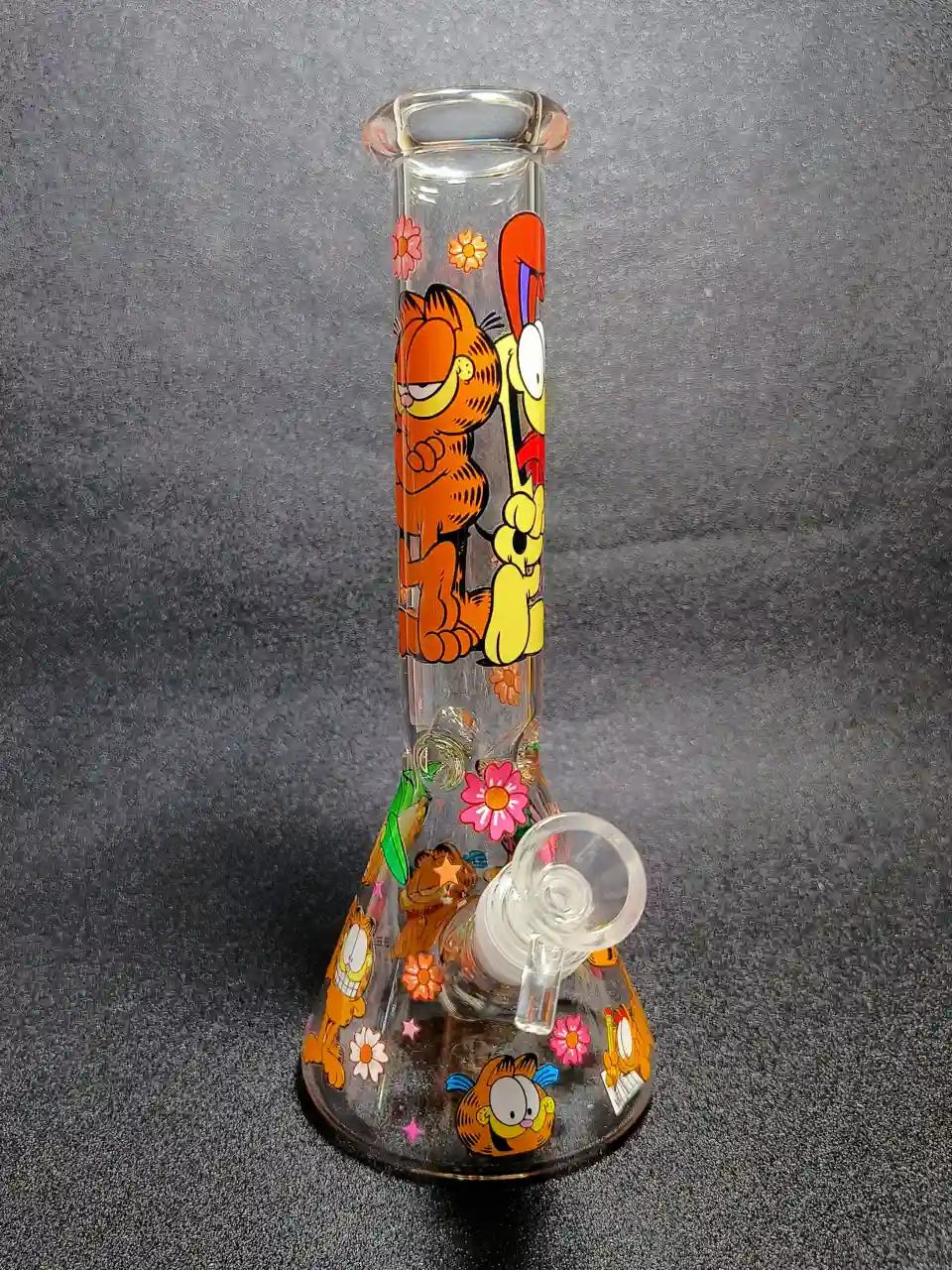 Garfield Comic Cat Floral 10-Inch Beaker Glass Bong - Image 5