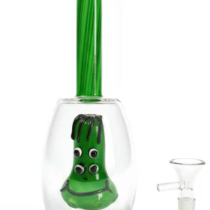 7.5 Inch Green Cartoon Face Borosilicate Glass Bong