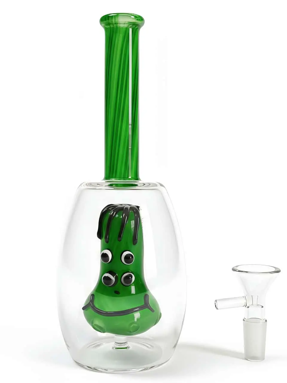 7.5 Inch Green Cartoon Face Borosilicate Glass Bong