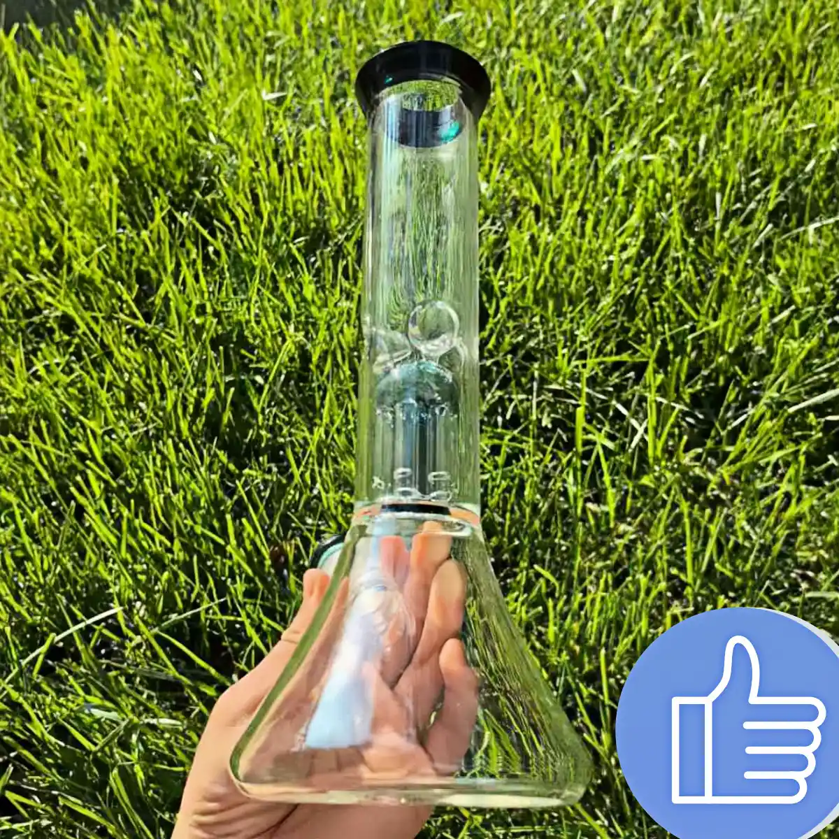 11 Inch Borosilicate Glass Beaker Bong with Tree Perc and Ice Catcher - Image 9