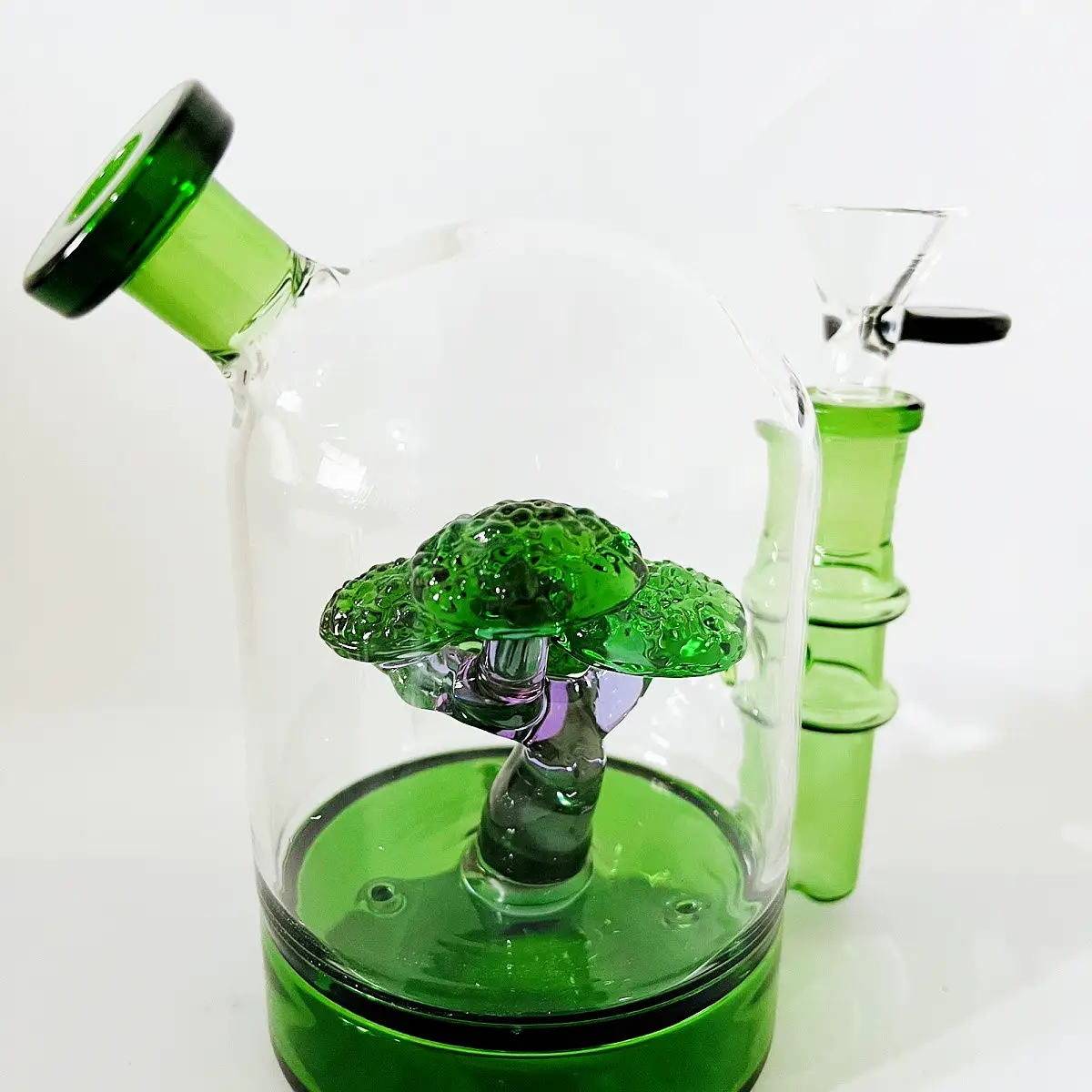 5.5 Inch Green Bonsai Borosilicate Glass Bubbler Dab Rig - Image 2