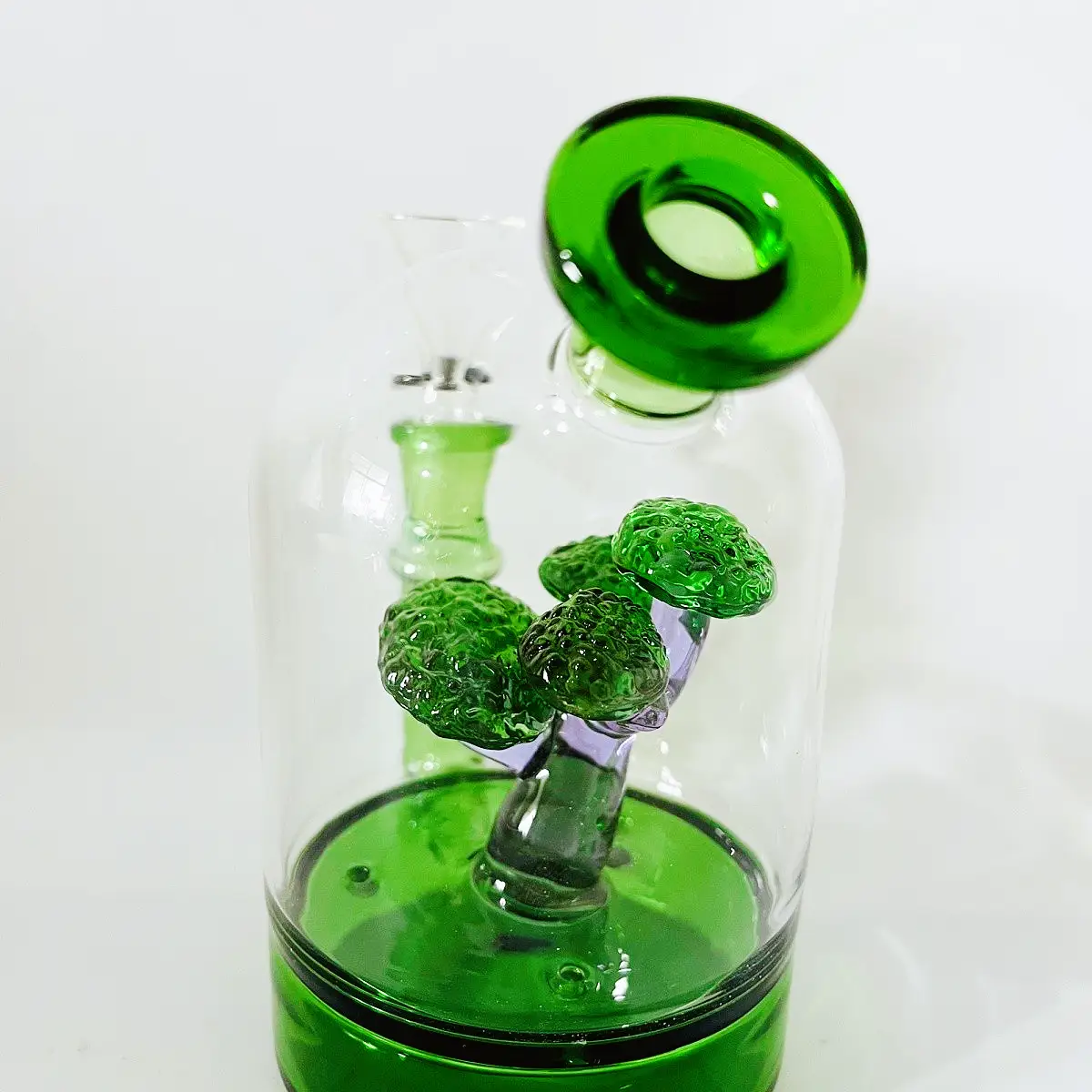 5.5 Inch Green Bonsai Borosilicate Glass Bubbler Dab Rig - Image 3