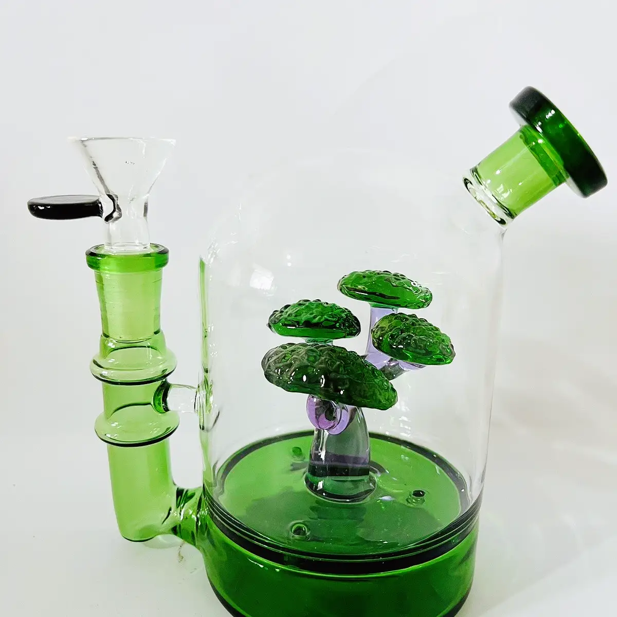 5.5 Inch Green Bonsai Borosilicate Glass Bubbler Dab Rig