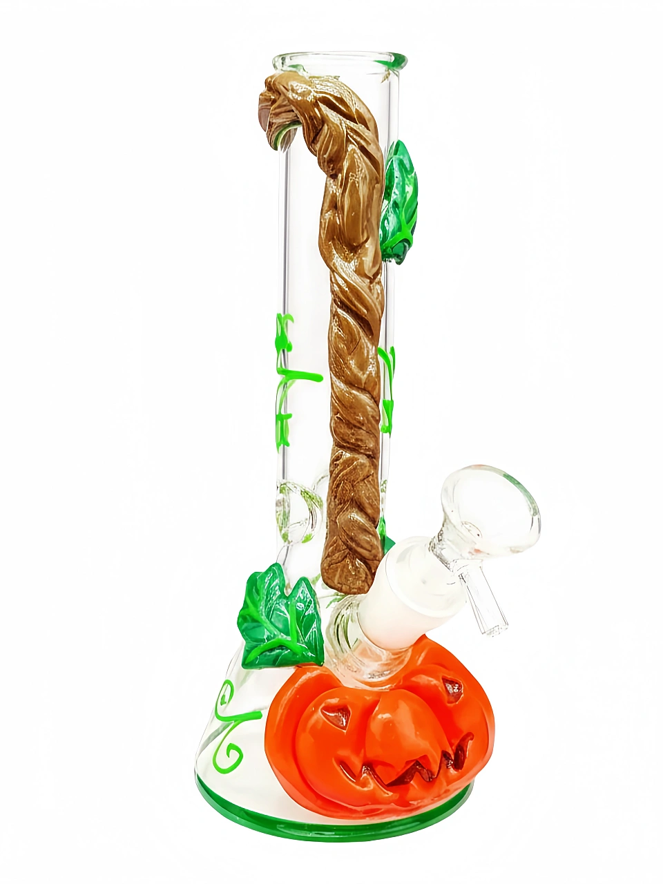 10-Inch Glow-in-the-Dark 3D Pumpkin Beaker Bong
