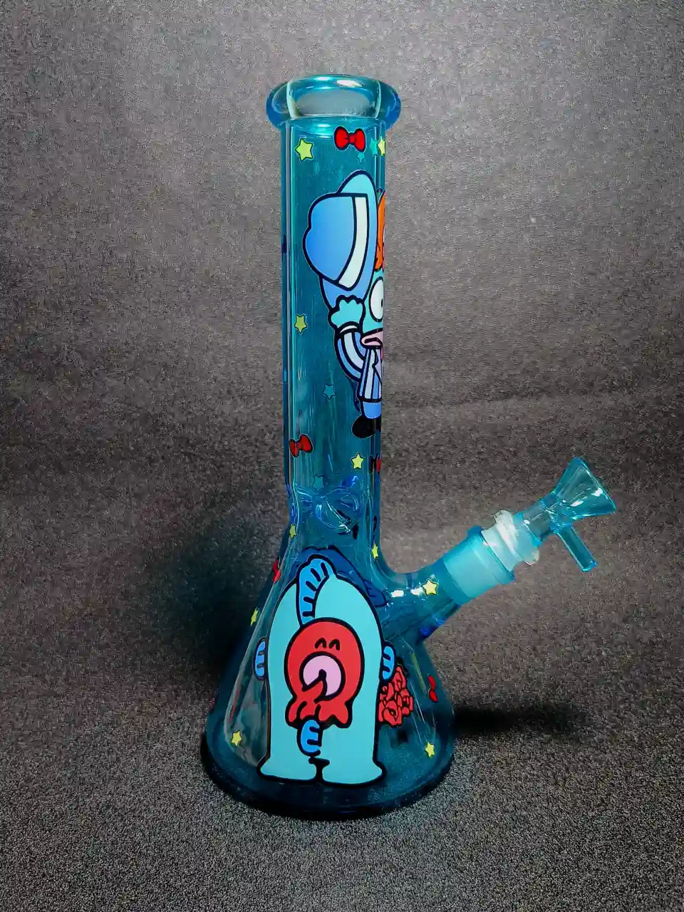 Hangyodon Sanrio 10 Inch Blue Beaker Glass Bong - Image 2