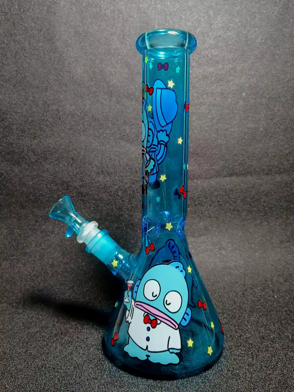 Hangyodon Sanrio 10 Inch Blue Beaker Glass Bong - Image 3