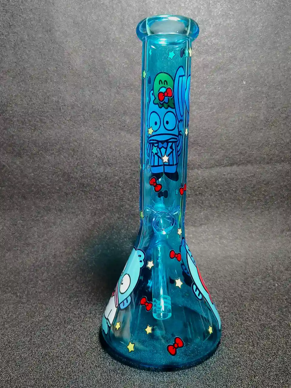 Hangyodon Sanrio 10 Inch Blue Beaker Glass Bong - Image 4