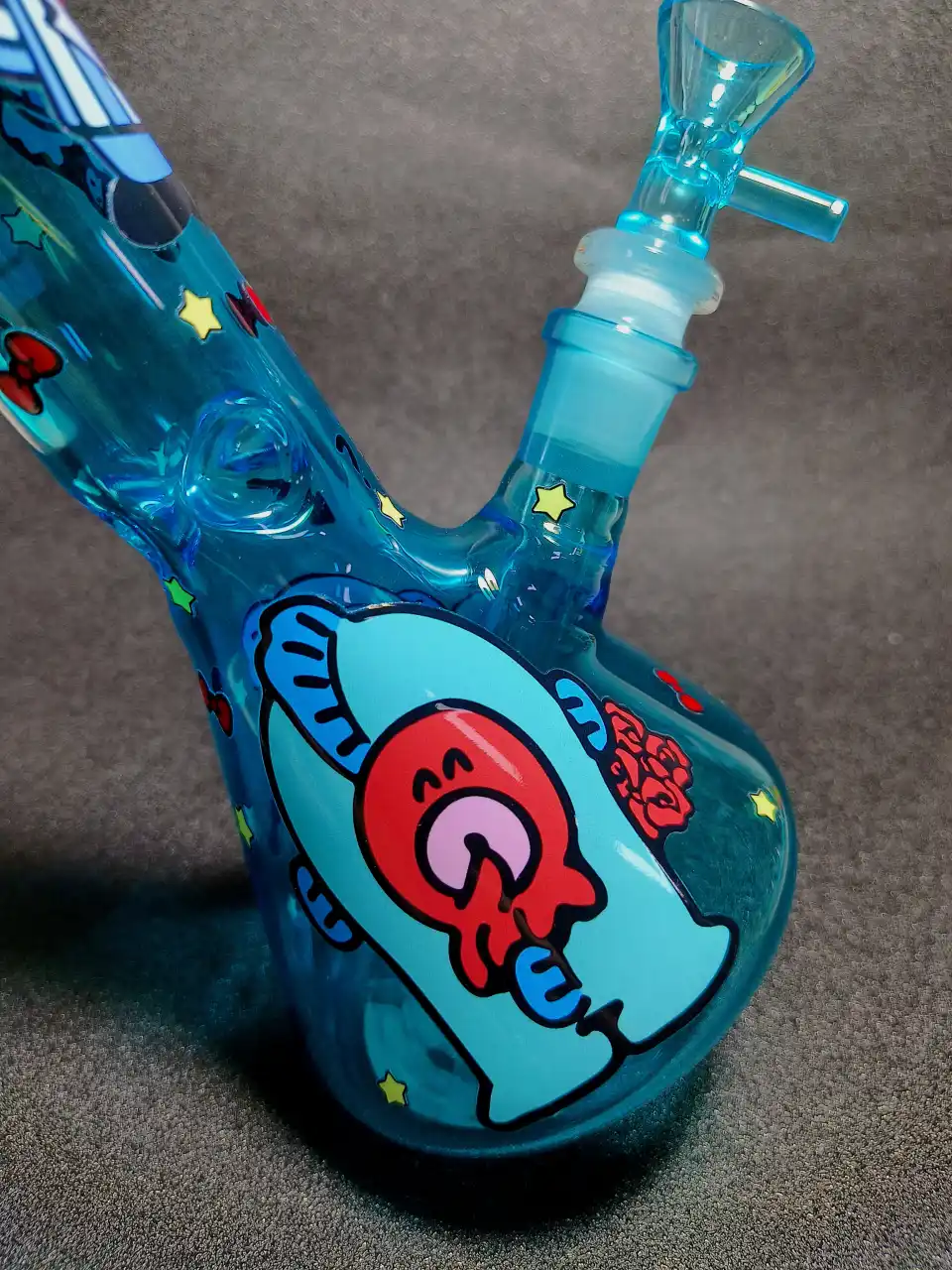 Hangyodon Sanrio 10 Inch Blue Beaker Glass Bong - Image 5