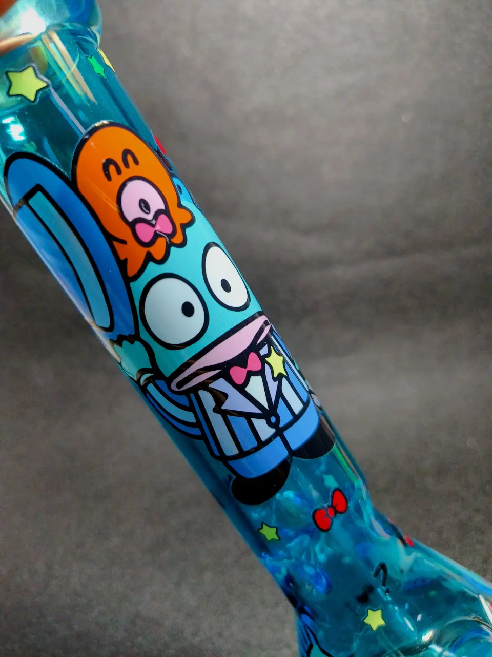 Hangyodon Sanrio 10 Inch Blue Beaker Glass Bong - Image 7