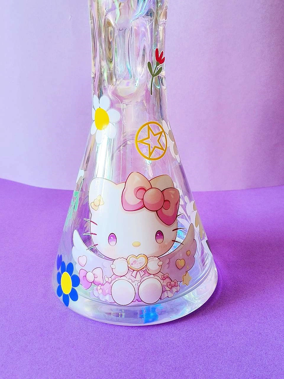 12-Inch Angelic Hello Kitty Iridescent 9mm Beaker Bong - Image 6