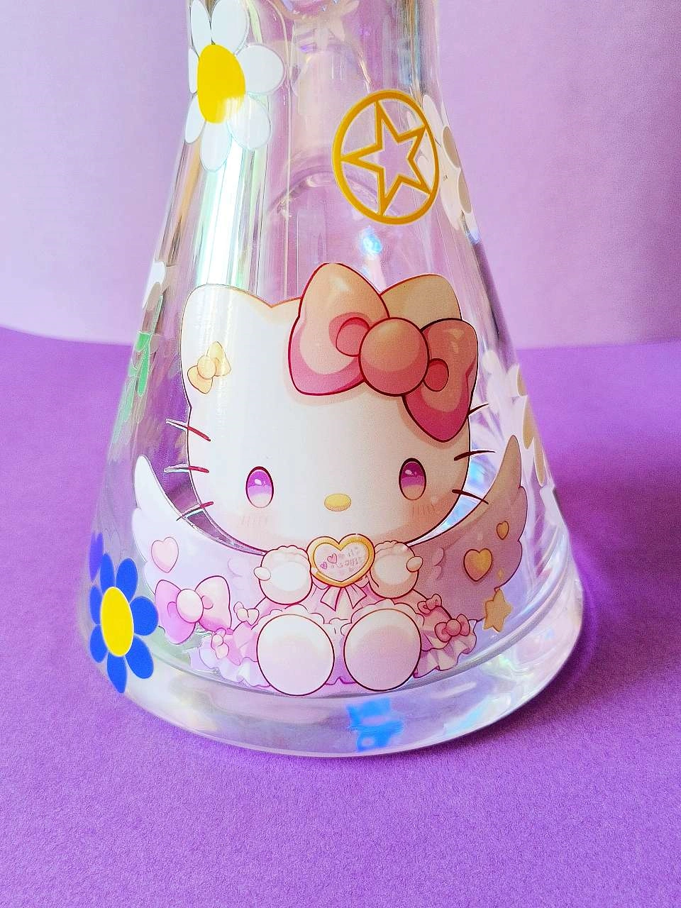 12-Inch Angelic Hello Kitty Iridescent 9mm Beaker Bong - Image 5