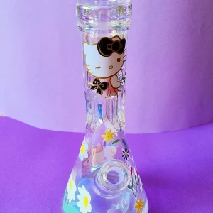 12-Inch Angelic Hello Kitty Iridescent 9mm Beaker Bong