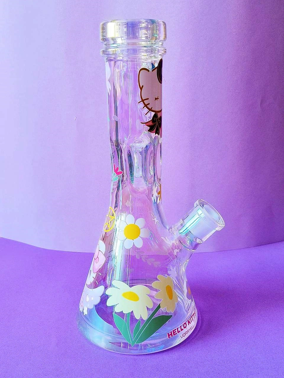 12-Inch Angelic Hello Kitty Iridescent 9mm Beaker Bong - Image 7