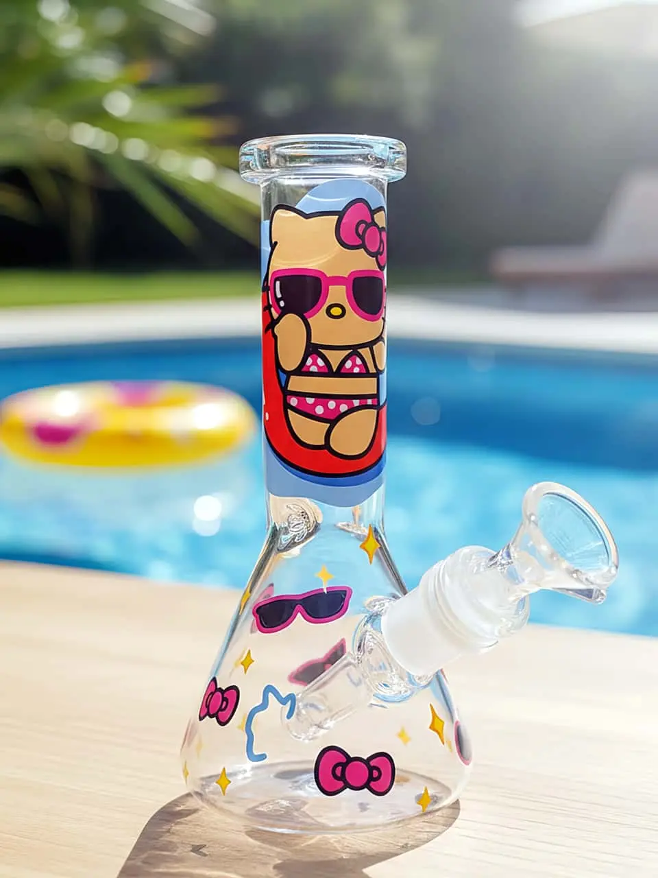 8 Inch Hello Kitty Bikini Beaker Glass Bong - Image 4