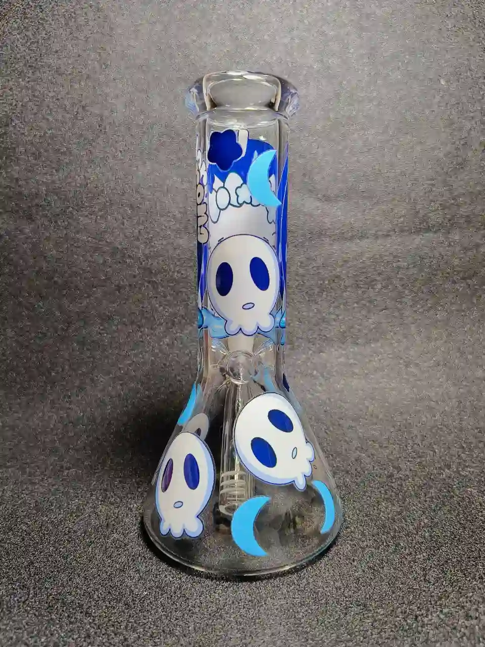 Hello Kitty Blue Gothic Crying Kitty 8 Inch Beaker Glass Bong - Image 2