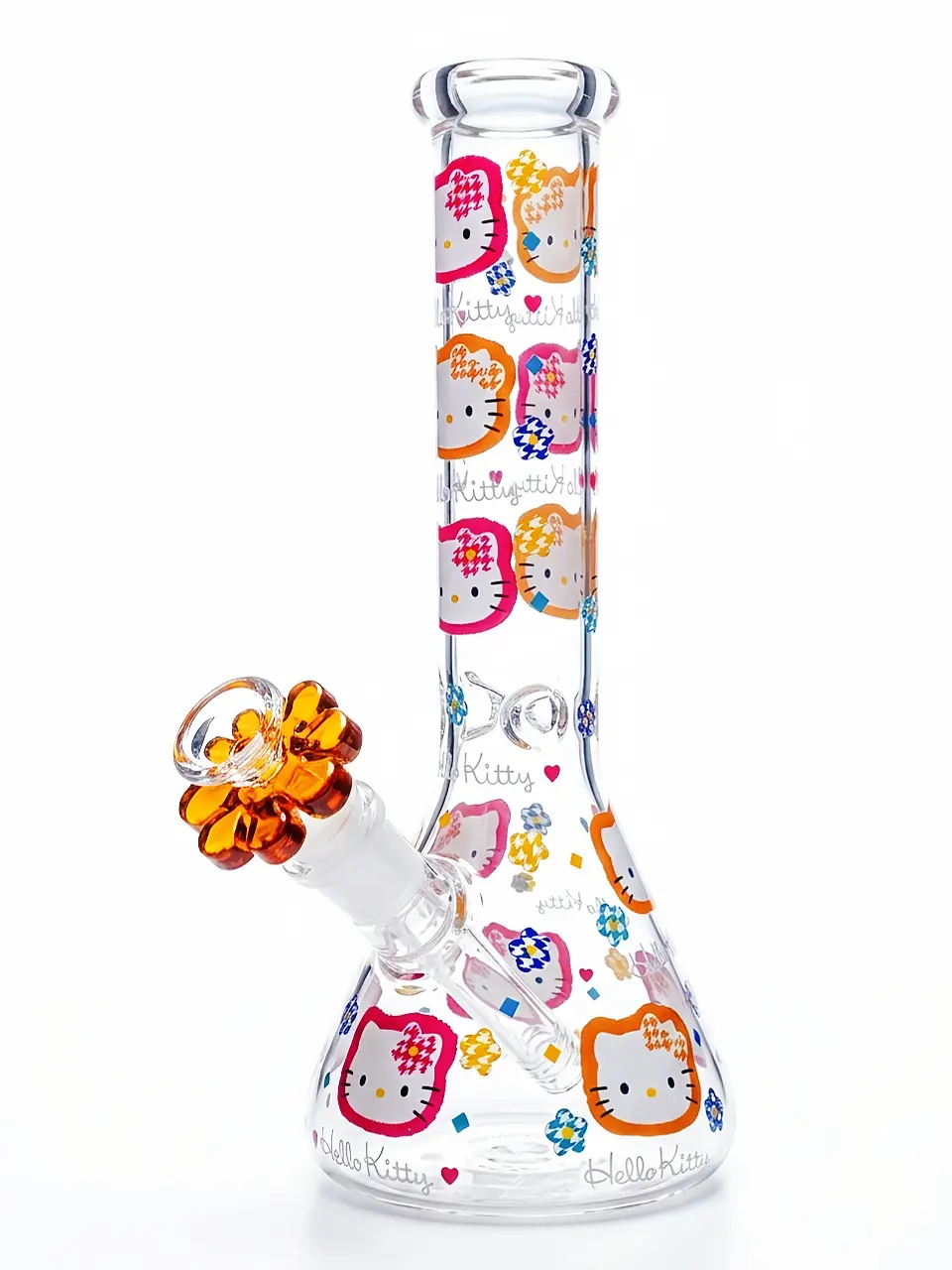 10 Inch Hello Kitty Colorful Border Candy House Beaker Glass Bong - Image 2