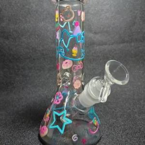 Hello Kitty Sanrio Doodle 8 Inch Beaker Glass Bong