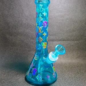 10-Inch Hello Kitty LV-Style Holographic Beaker Glass Bong