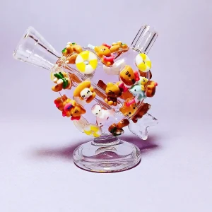 2.7 Inch Pink Heart Hello Kitty-Style Mini Glass Bubbler