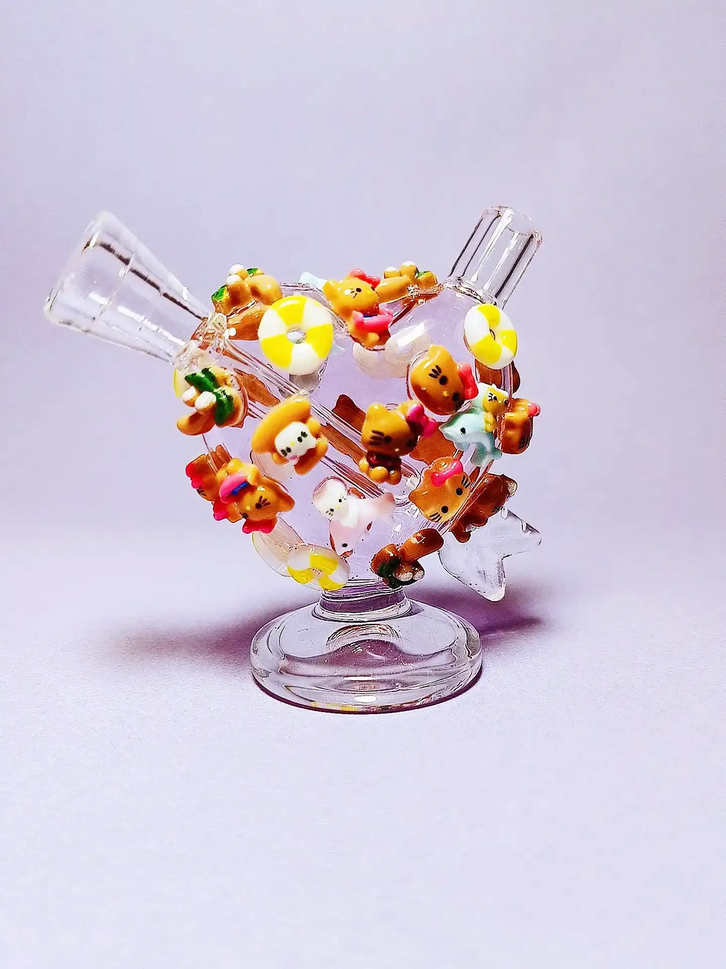2.7 Inch Pink Heart Hello Kitty-Style Mini Glass Bubbler