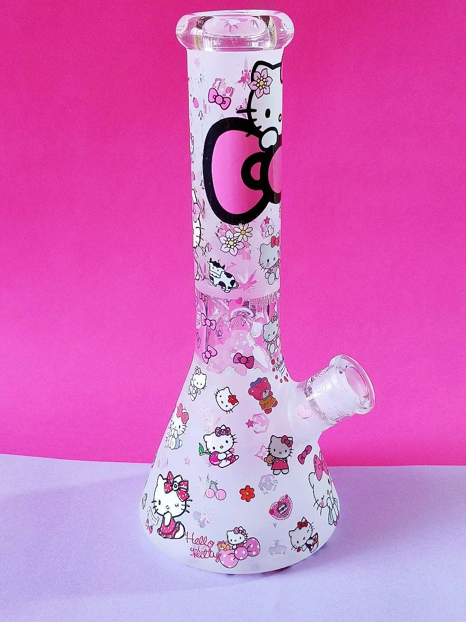 12.5 Inch Hello Kitty x LV-Style 9mm Beaker Glass Bong - Image 2