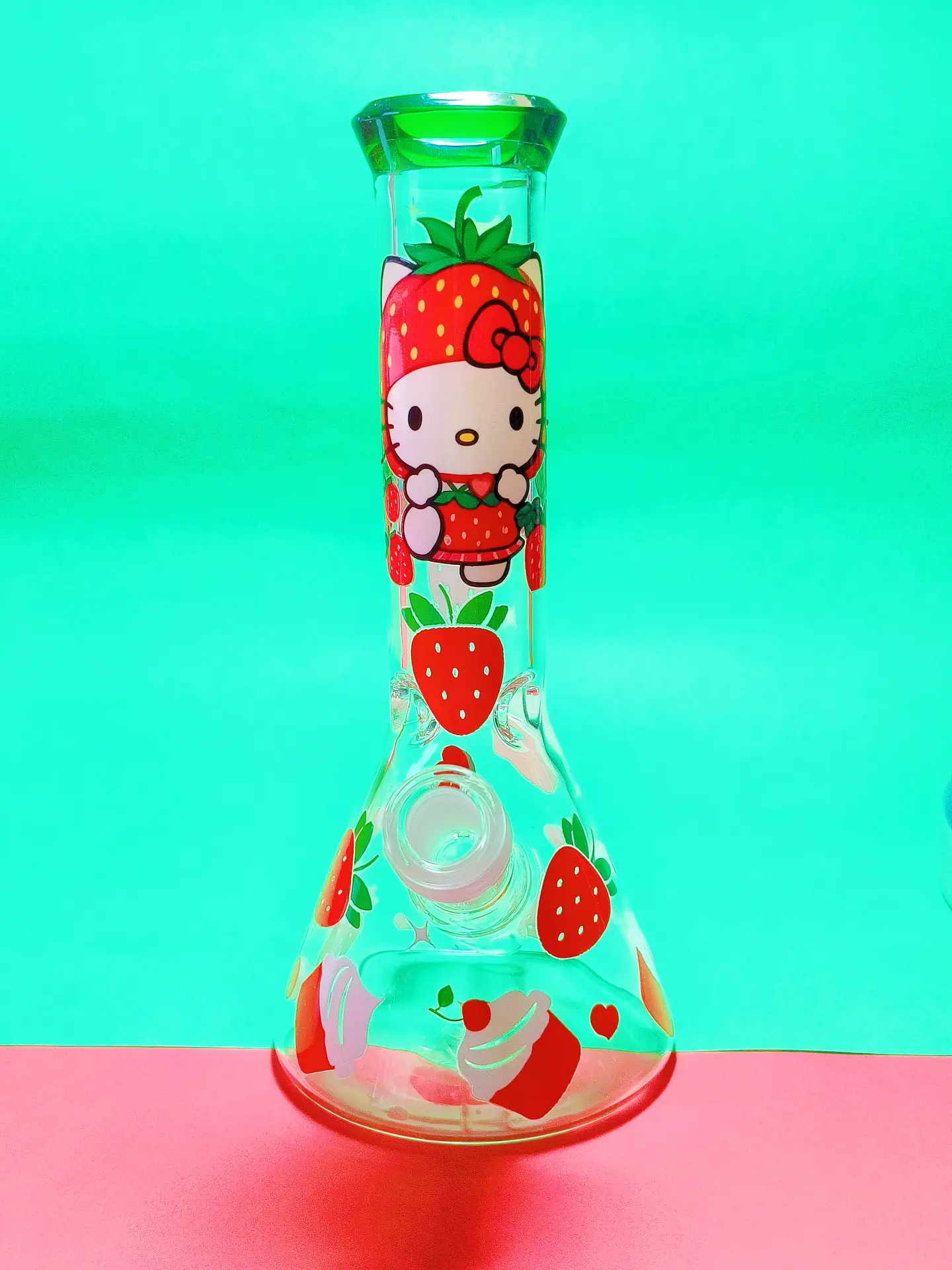9 Inch Hello Kitty Strawberry Beaker Base Bong