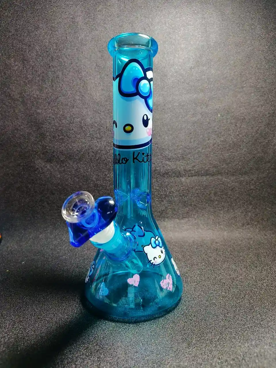 10-Inch Ice Crystal Blue Hello Kitty Y2K Beaker Glass Bong - Image 5