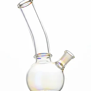 7.5-Inch Iridescent Bent Neck Bubble Base Bong