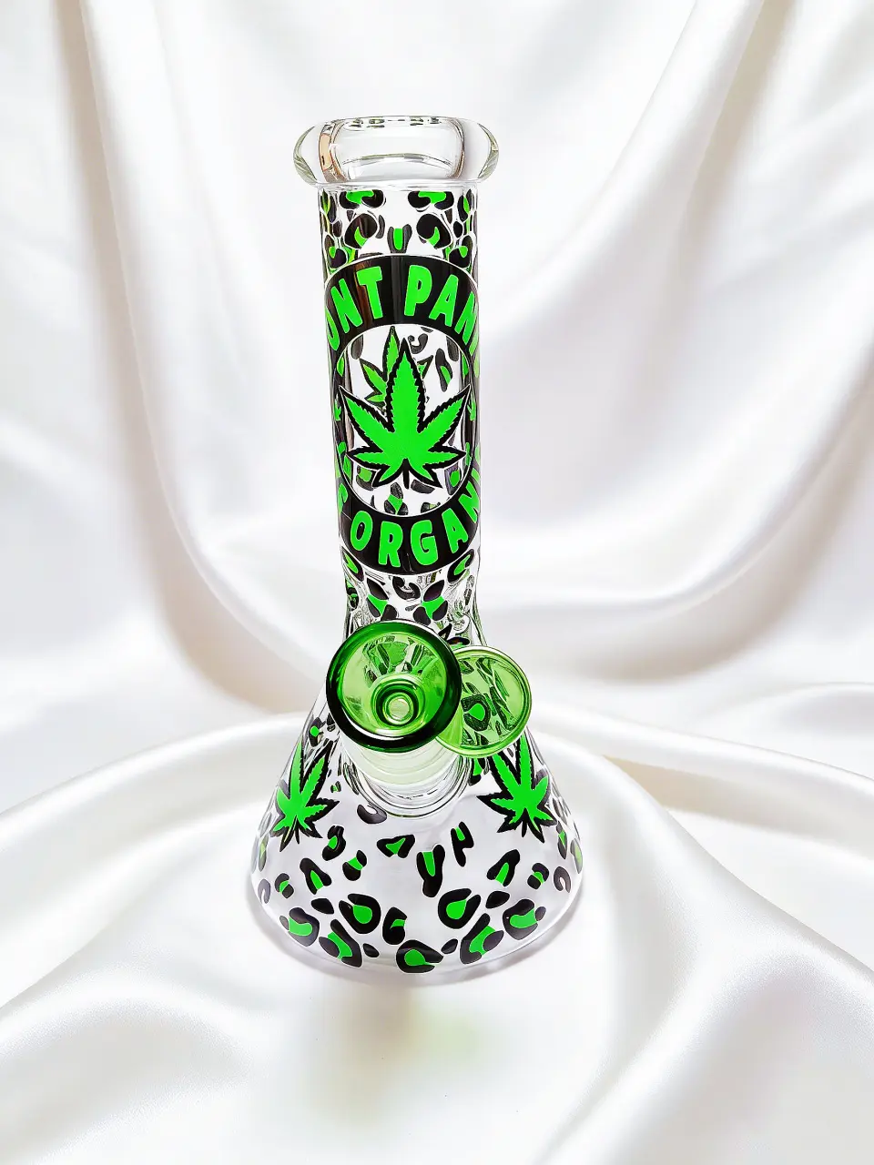 8 Inch Jungle Leopard It’s Organic Beaker Glass Bong - Image 4