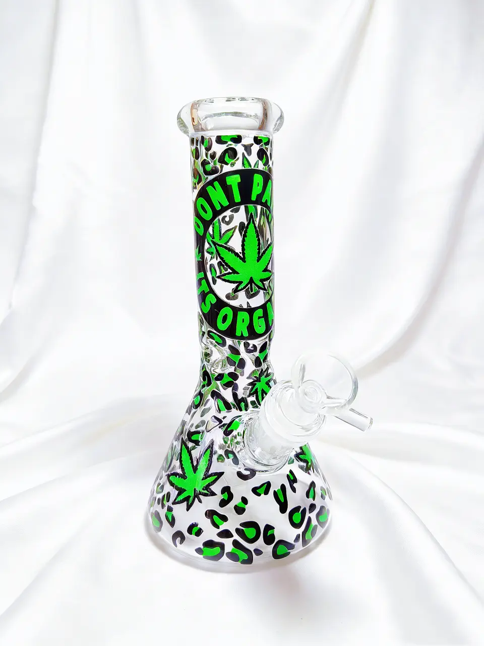 8 Inch Jungle Leopard It’s Organic Beaker Glass Bong - Image 3