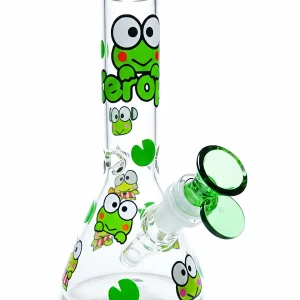 8 Inch Keroppi Green Pond Beaker Glass Bong