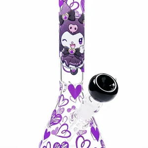 10-Inch Kuromi Purple Heart Beaker Glass Bong