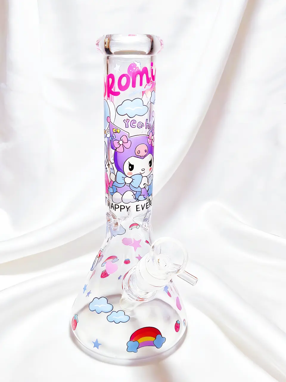 10-Inch Kuromi Pastel Strawberry Beaker Glass Bong - Image 7
