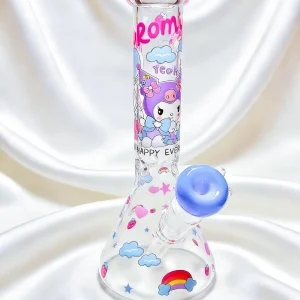 10-Inch Kuromi Pastel Strawberry Beaker Glass Bong