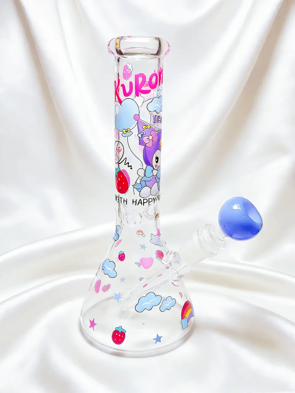 10-Inch Kuromi Pastel Strawberry Beaker Glass Bong - Image 4
