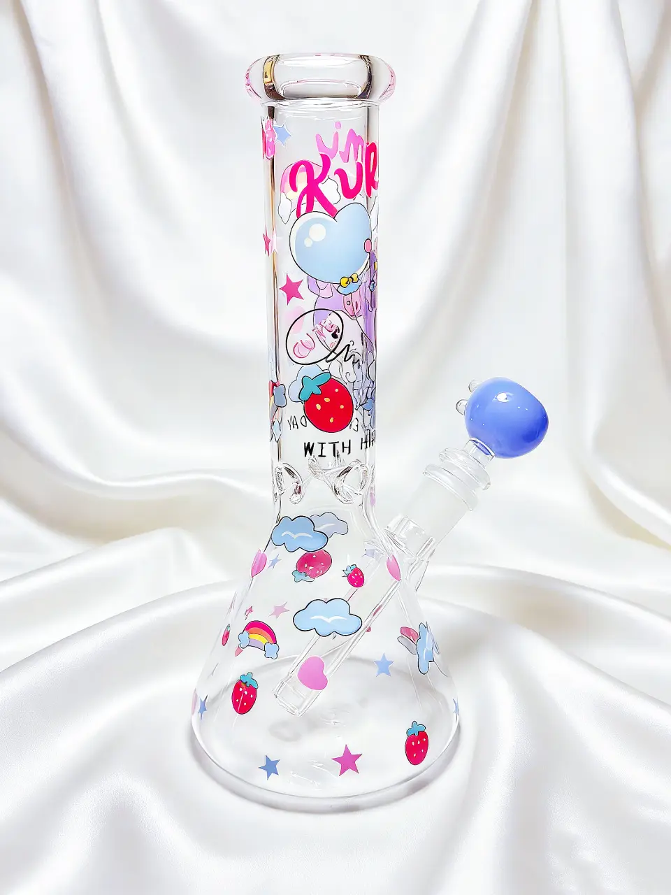 10-Inch Kuromi Pastel Strawberry Beaker Glass Bong - Image 3