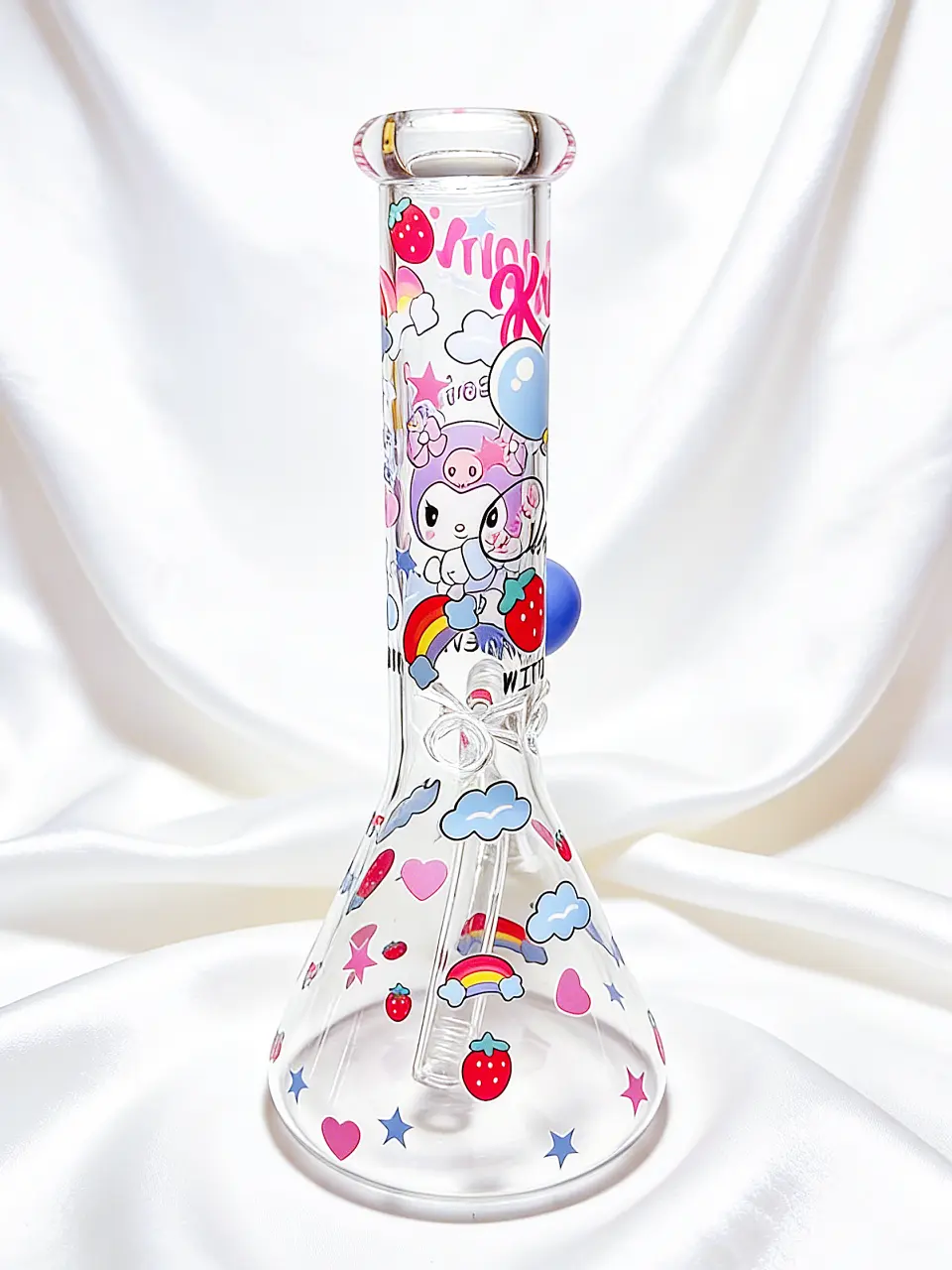 10-Inch Kuromi Pastel Strawberry Beaker Glass Bong - Image 2