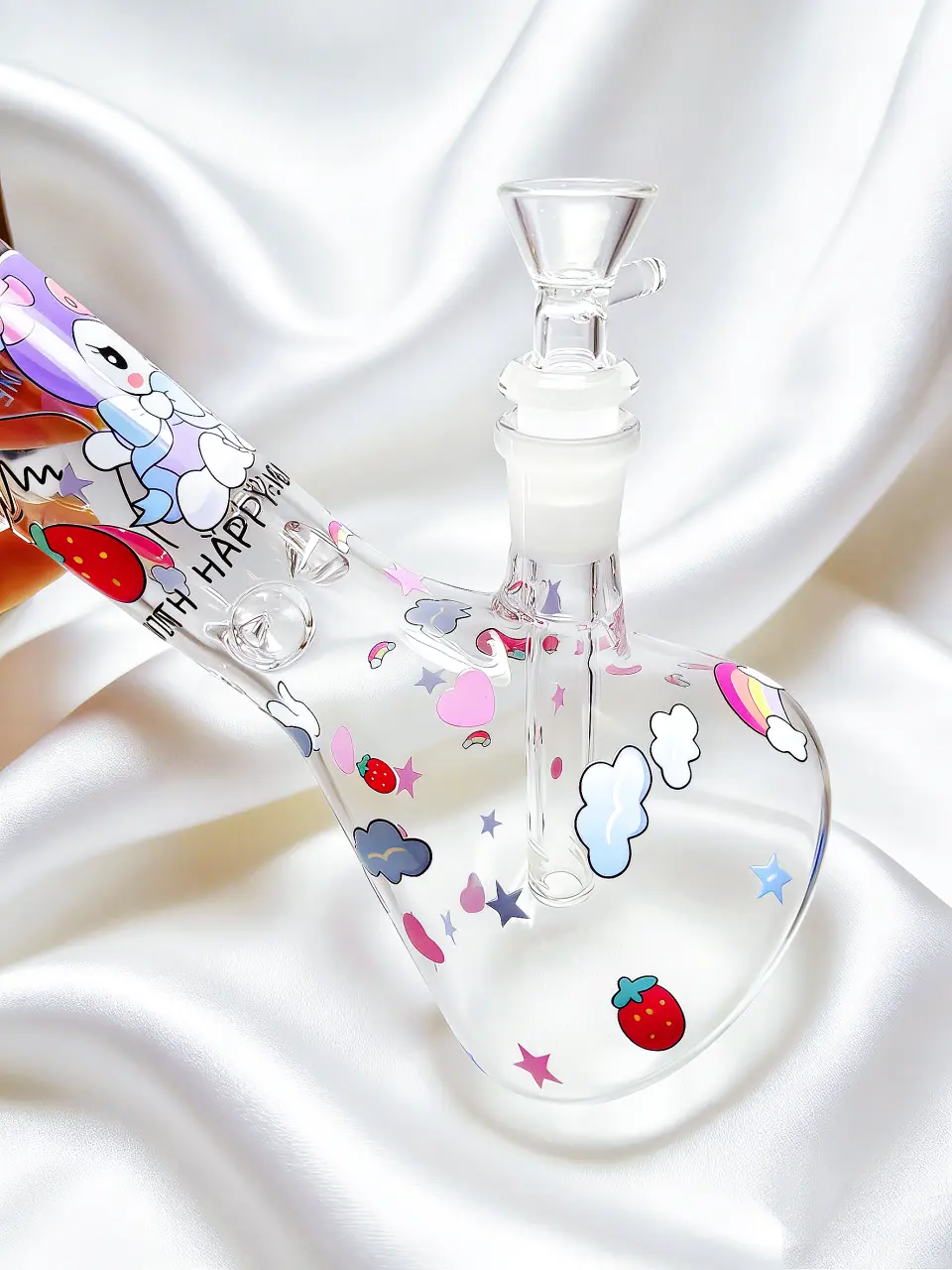 10-Inch Kuromi Pastel Strawberry Beaker Glass Bong - Image 6