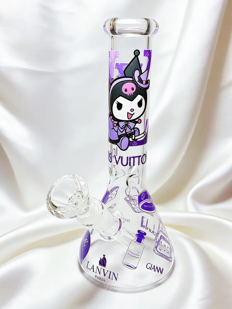 10-Inch Kuromi × LV Purple Beaker Glass Bong