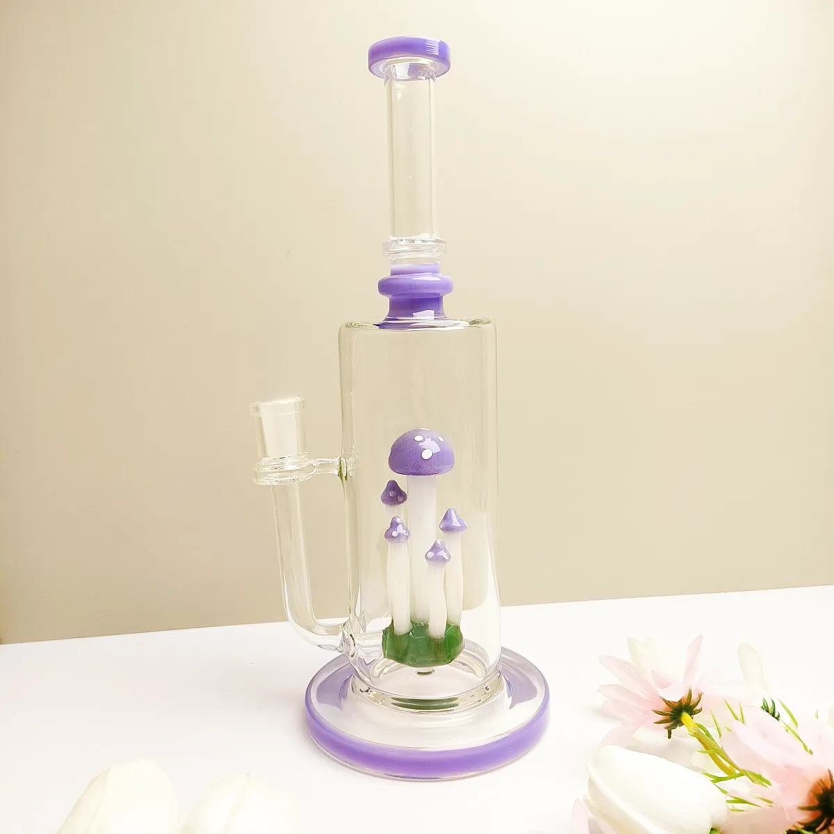 11 Inch Lavender Mushroom Borosilicate Glass Bong