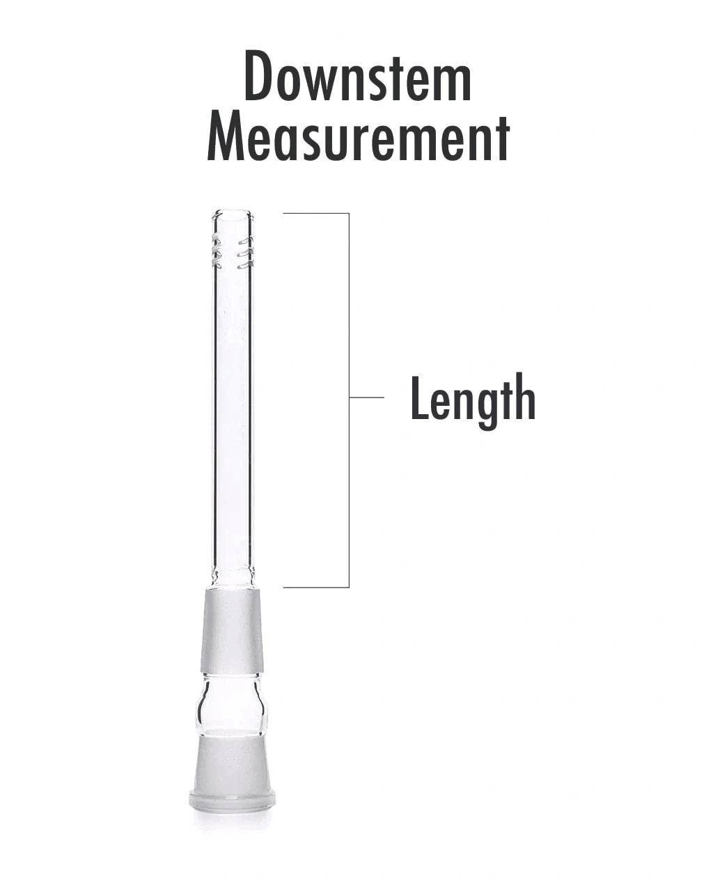 Clear Glass Diffuser Downstem, 18mm to 18mm, Multiple Lengths - Image 4