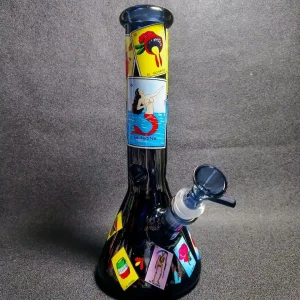 10 Inch Lotería Mexican Card Beaker Glass Bong