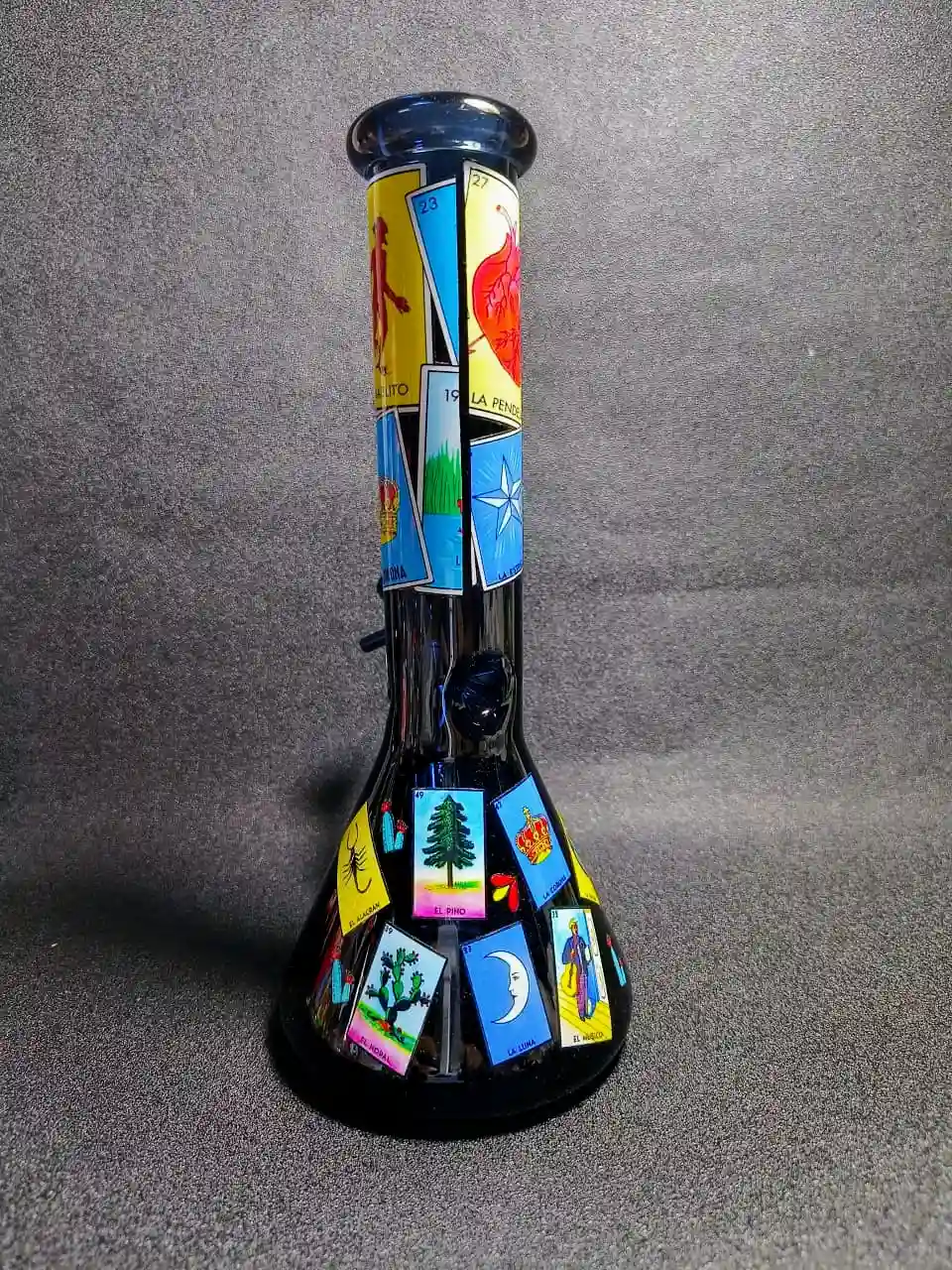 10 Inch Lotería Mexican Card Beaker Glass Bong - Image 3
