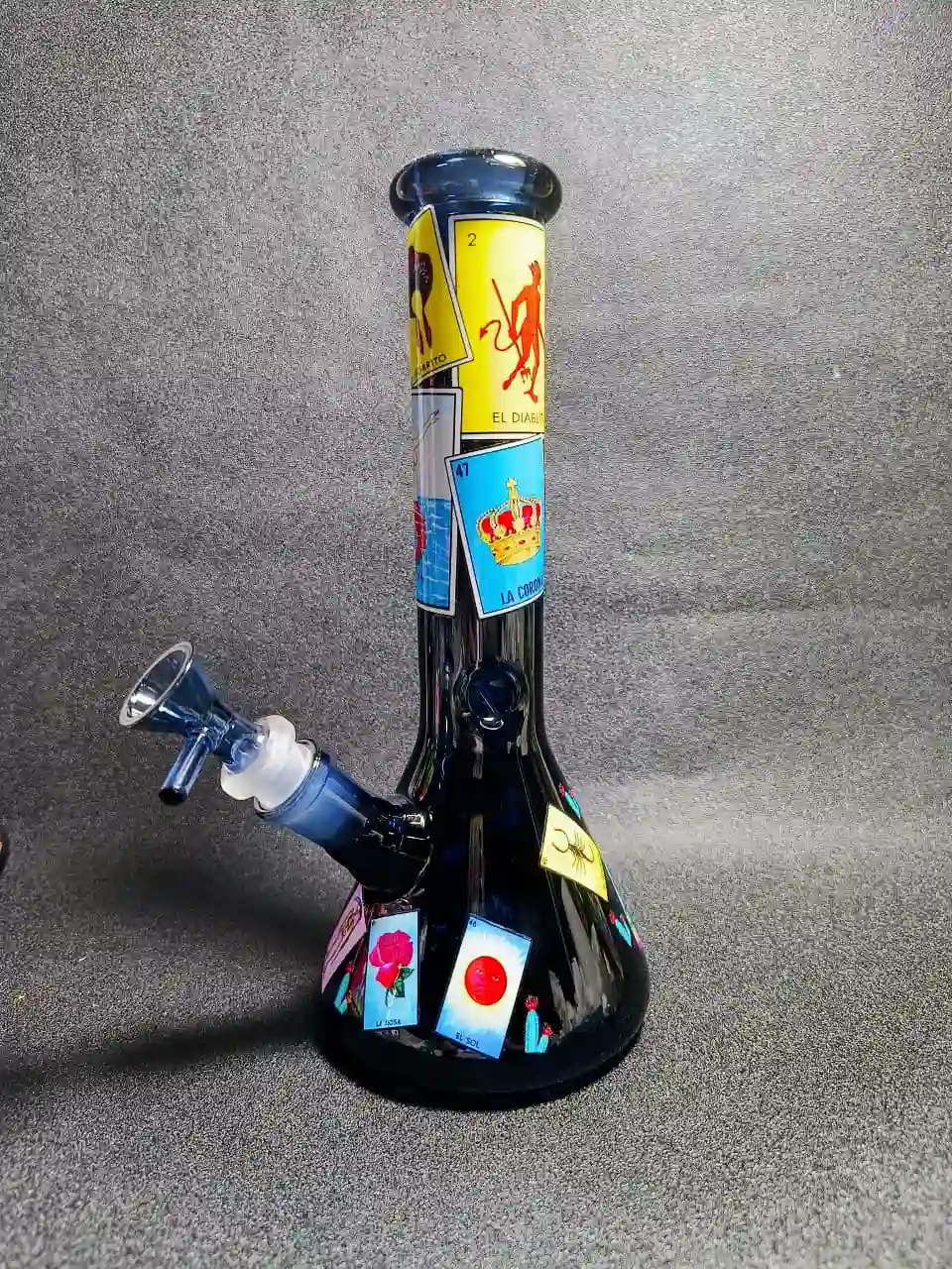 10 Inch Lotería Mexican Card Beaker Glass Bong - Image 4
