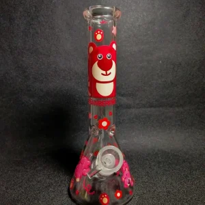 Lotso Strawberry Bear 10-Inch Beaker Glass Bong