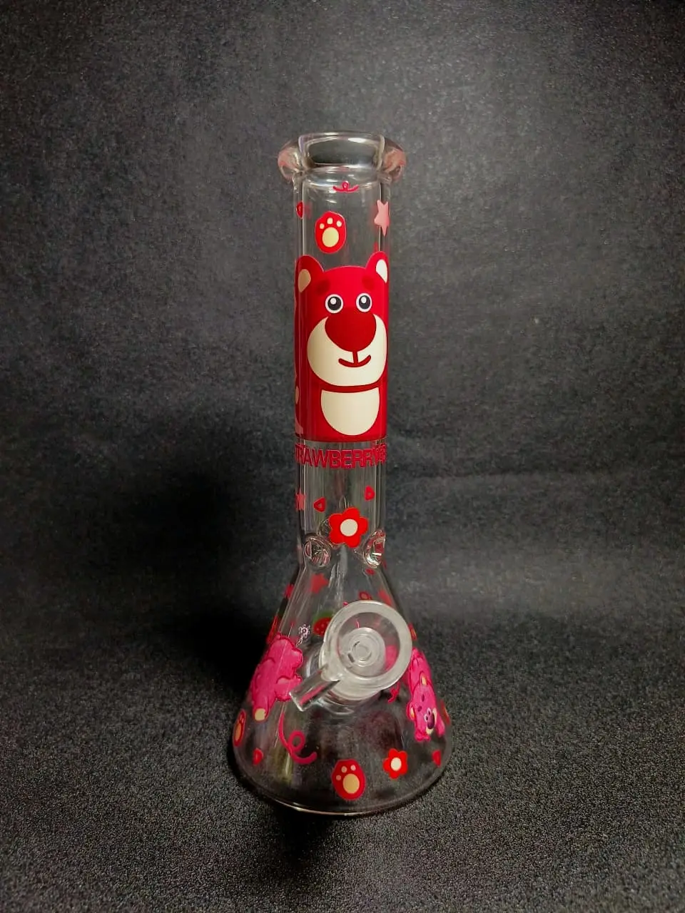 Lotso Strawberry Bear 10-Inch Beaker Glass Bong