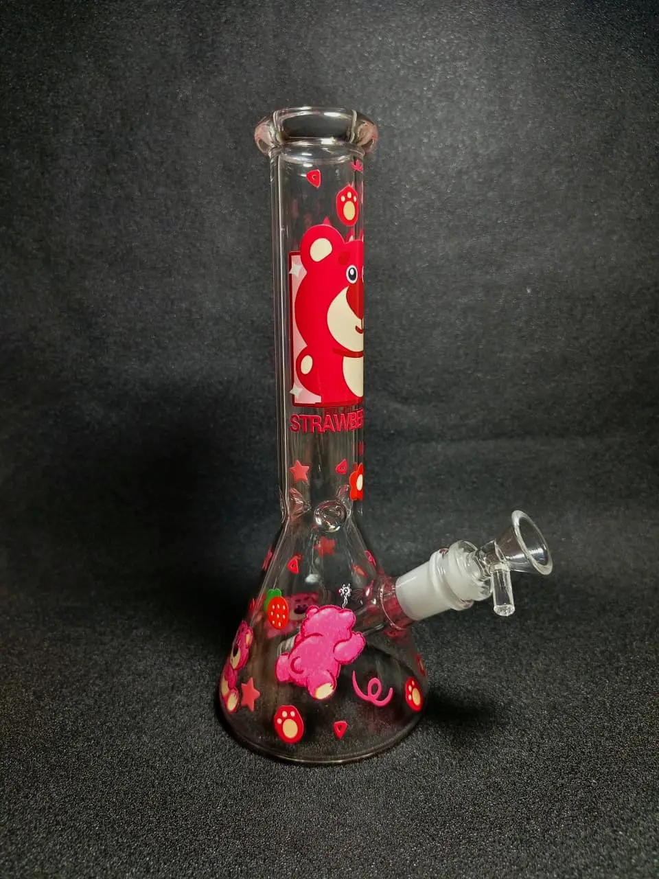 Lotso Strawberry Bear 10-Inch Beaker Glass Bong - Image 2