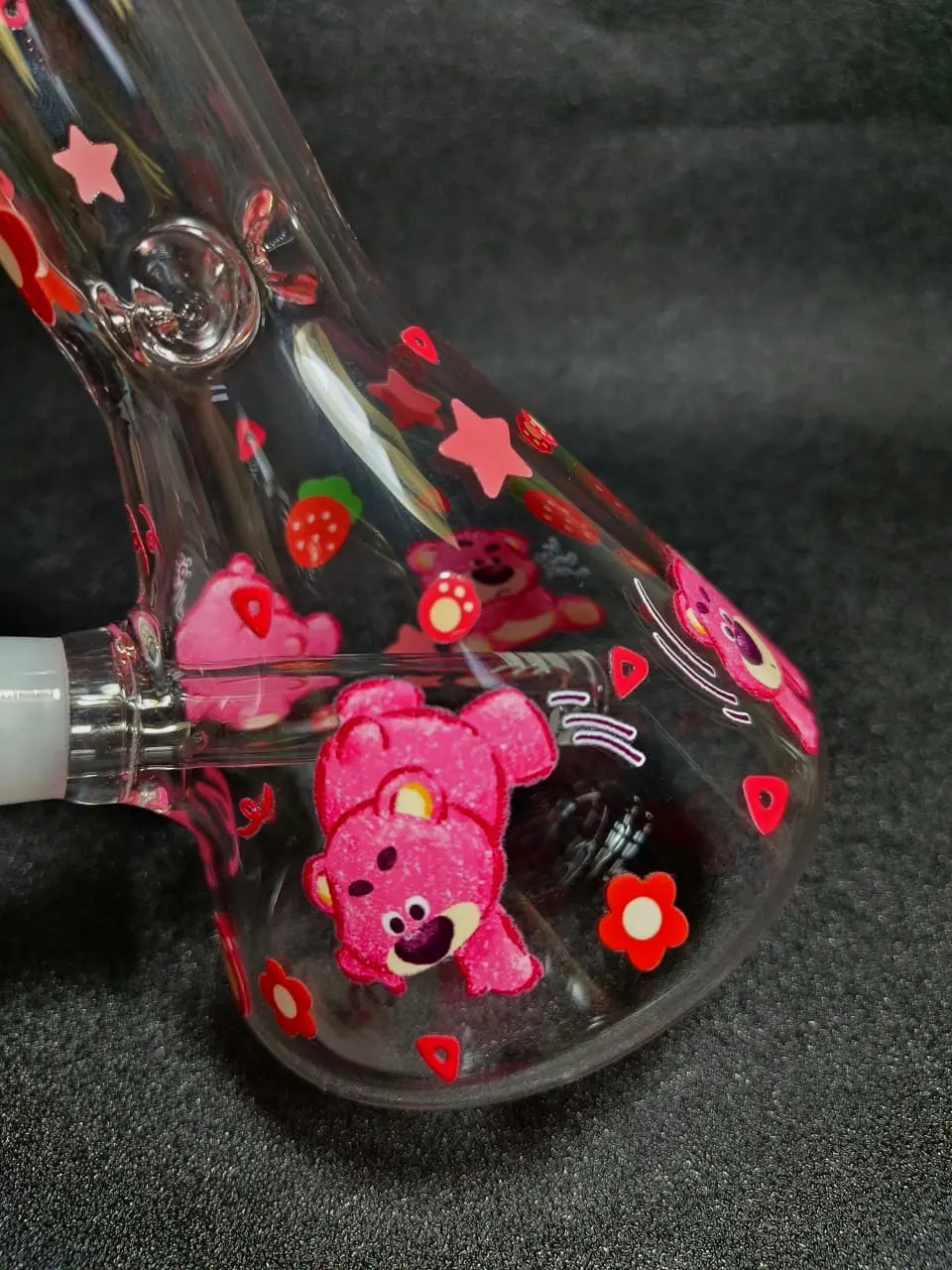 Lotso Strawberry Bear 10-Inch Beaker Glass Bong - Image 6