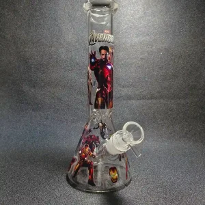 10 Inch Marvel Avengers Iron Man Beaker Glass Bong