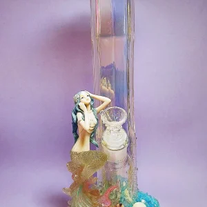 12-Inch Mermaid Curved Iridescent Glass Bong